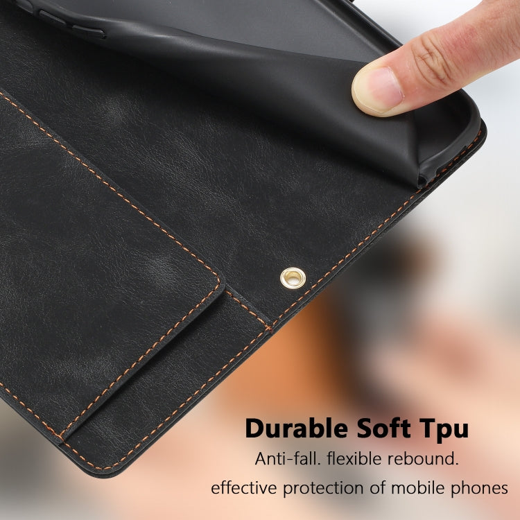 For Samsung Galaxy S25+ 5G Tulips Embossed Leather Phone Case with Lanyard(Black) by buy2fix