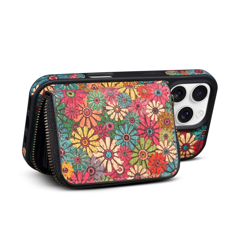 For iPhone 15 Pro Denior D23 MagSafe Detachable Zipper Wallet Holder Phone Case(Green) - iPhone 15 Pro Cases by Denior | Online Shopping UK | buy2fix
