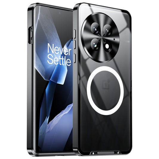 For OnePlus 13 MagSafe Magnetic Frosted Metal Phone Case(Black) by buy2fix