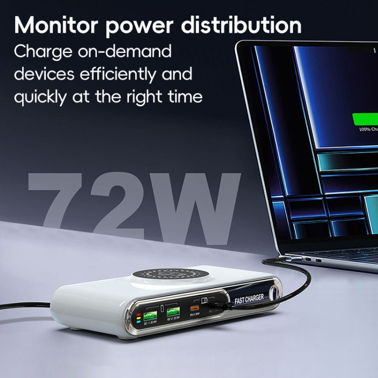 F9A 6 in 1 72W Multifunctional Smart Charger with LED Ambient Light, Plug:AU Plug - Multifunction Charger by buy2fix | Online Shopping UK | buy2fix