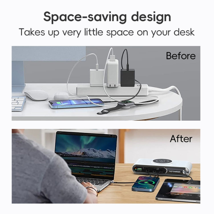 F9A 6 in 1 72W Multifunctional Smart Charger with LED Ambient Light, Plug:AU Plug - Multifunction Charger by buy2fix | Online Shopping UK | buy2fix
