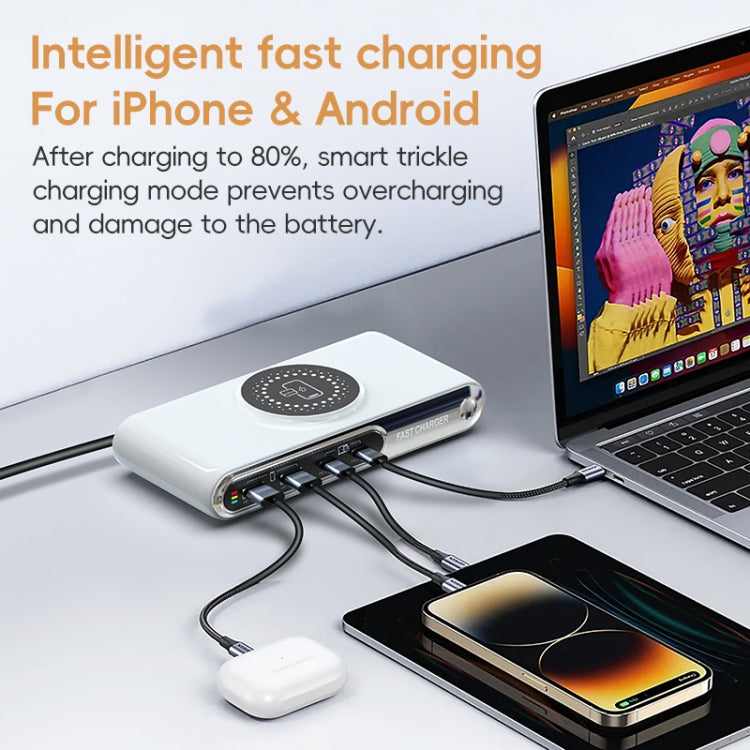 F9A 6 in 1 72W Multifunctional Smart Charger with LED Ambient Light, Plug:AU Plug - Multifunction Charger by buy2fix | Online Shopping UK | buy2fix