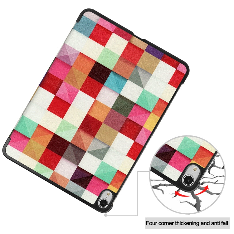 For iPad Air 11 2024 / 2022 / 2020 10.9 Colored Drawing Horizontal Flip Leather Case with Three-folding Holder & Sleep / Wake-up Function(Magic Cube) by buy2fix