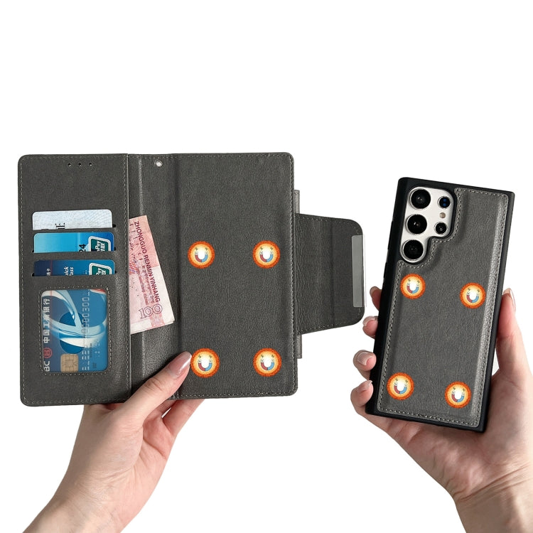 For Samsung Galaxy S25 5G Multifunctional 7-Card Wallet Leather Phone Case(Grey) by buy2fix