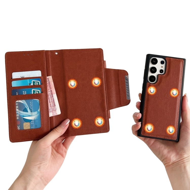 For Samsung Galaxy S25 5G Multifunctional 7-Card Wallet Leather Phone Case(Brown) by buy2fix