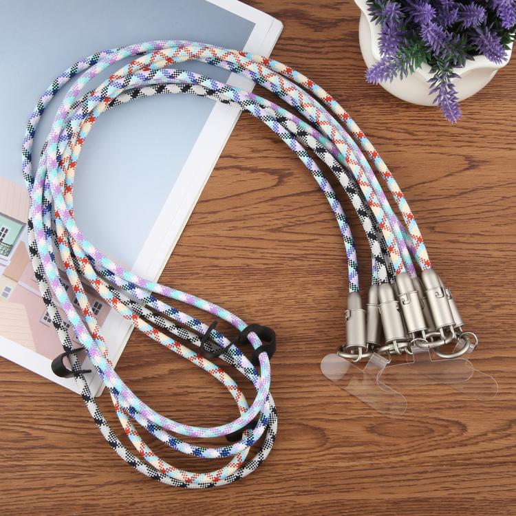Type-C to Type-C Silicone Data Charging Cable Crossbody Phone Long Lanyard(Blue Green Purple White) - Lanyards & Wrist Straps by buy2fix | Online Shopping UK | buy2fix