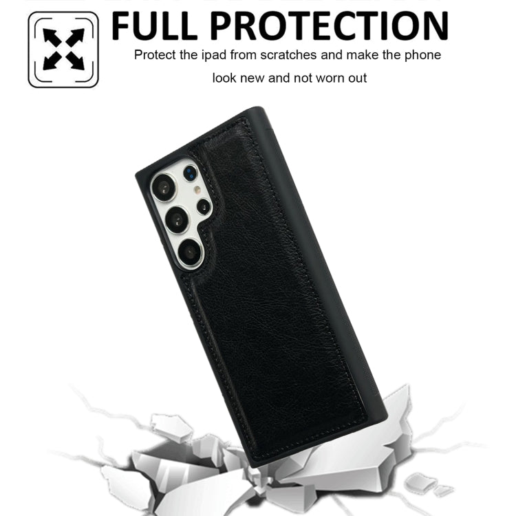 For Samsung Galaxy S25 Ultra 5G Cowhide Texture Back Cover Phone Case(Black) by buy2fix