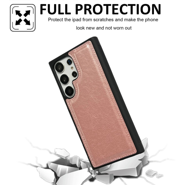 For Samsung Galaxy S25 Ultra 5G Cowhide Texture Back Cover Phone Case(Rose Gold) by buy2fix