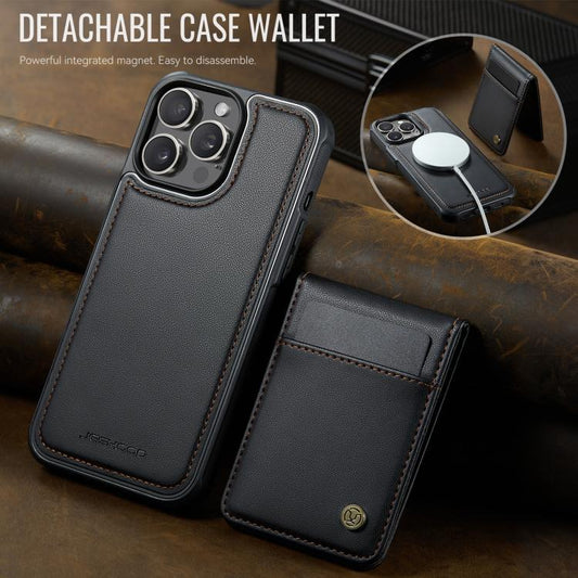 For iPhone 14 Pro Max JEEHOOD J06 British Style RFID MagSafe Card Bag PU Phone Case(Black) - iPhone 14 Pro Max Cases by JEEHOOD | Online Shopping UK | buy2fix