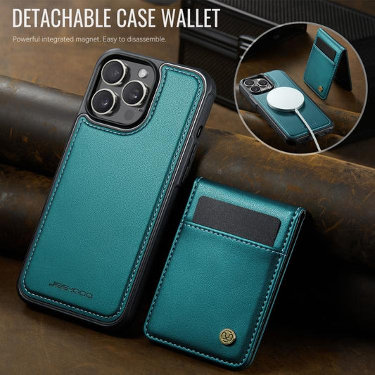 For iPhone 14 Pro JEEHOOD J06 British Style RFID MagSafe Card Bag PU Phone Case(Green) - iPhone 14 Pro Cases by JEEHOOD | Online Shopping UK | buy2fix