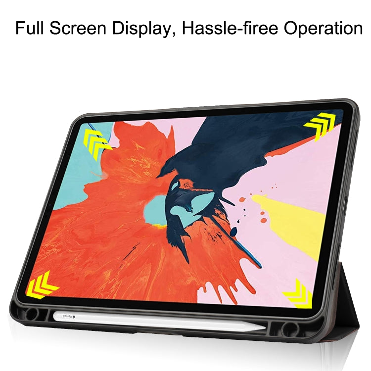 For iPad Air 11 2025 / 2024 / 2022 / 2020 10.9 Custer Texture TPU Horizontal Flip Leather Case with Sleep / Wake-up Function & Three-folding Holder & Pen Slot(Black) - iPad Air (2022) / (2020) 10.9 Cases by buy2fix | Online Shopping UK | buy2fix
