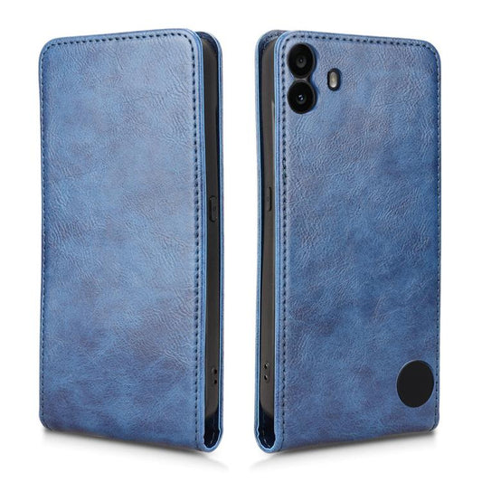 For Nothing CMF Phone 1 Magnetic Vertical Flip Leather Phone Case(Blue) - Nothing Cases by buy2fix | Online Shopping UK | buy2fix