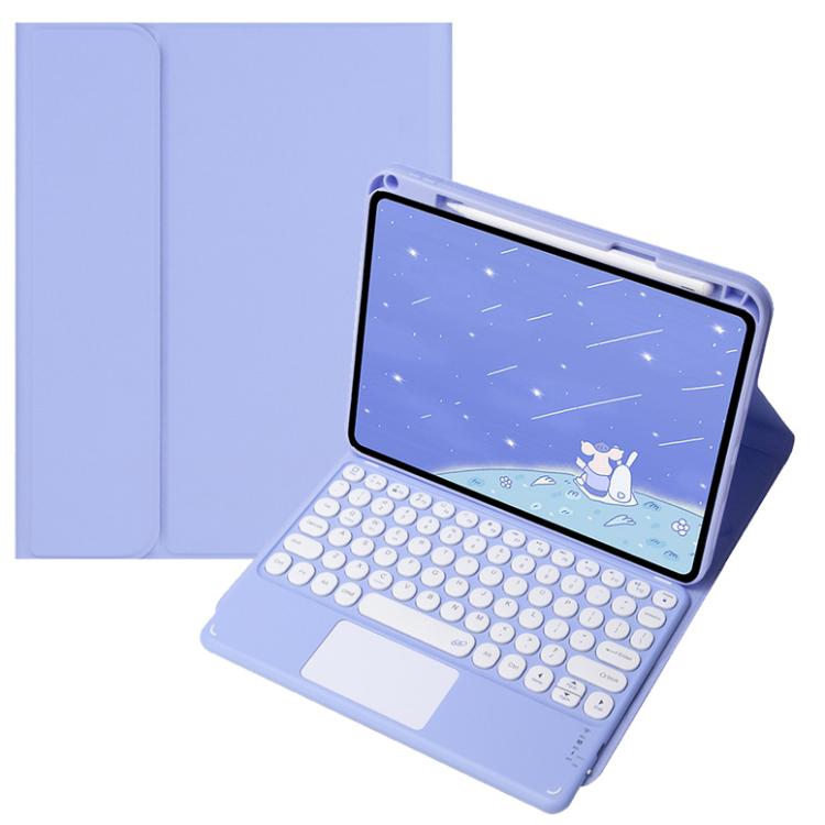 For OPPO Pad 3 / Pad 2 Candy Color Bluetooth Keyboard Leather Case, Round Key with Touchpad(Light Purple) - Others Keyboard by buy2fix | Online Shopping UK | buy2fix