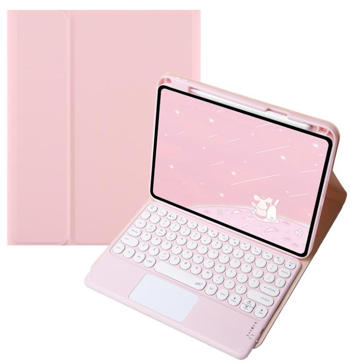 For OPPO Pad 3 / Pad 2 Candy Color Bluetooth Keyboard Leather Case, Round Key with Touchpad(Pink) - Others Keyboard by buy2fix | Online Shopping UK | buy2fix