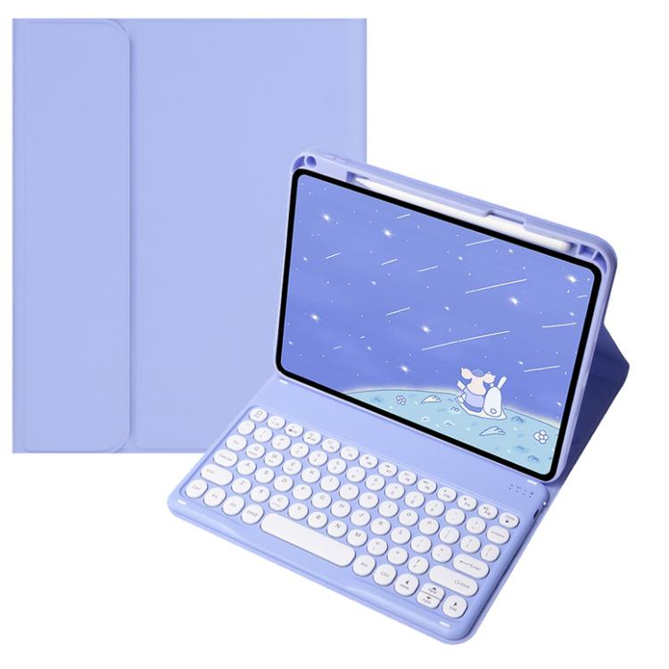 For OPPO Pad 3 / Pad 2 Candy Color Bluetooth Keyboard Leather Case, Round Key(Light Purple) - Others Keyboard by buy2fix | Online Shopping UK | buy2fix