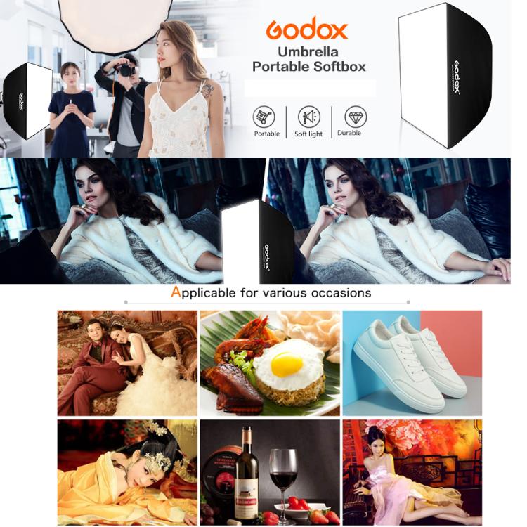 Godox UB Series Four Corner Umbrella Softbox, Size:60 x 60cm - by Godox | Online Shopping UK | buy2fix