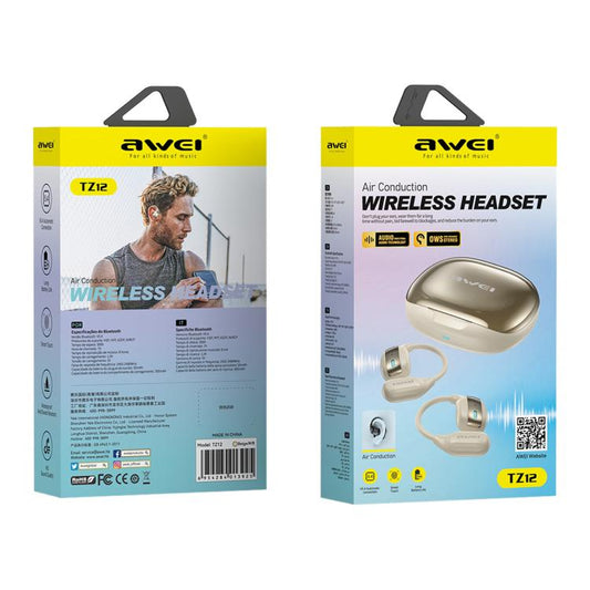 awei TZ12 Sport Wireless BT 5.4 Air Conduction Earphones(Beige) - TWS Earphone by awei | Online Shopping UK | buy2fix