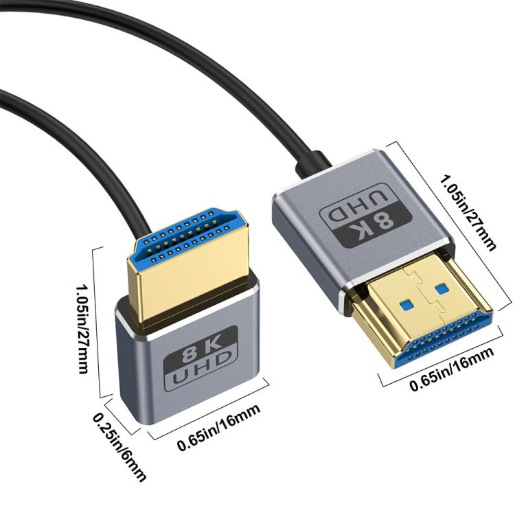 0.7m Coiled Coaxial 8K 48Gbps HDMI 2.1 Cable, Port:Upward Bend - Cable by buy2fix | Online Shopping UK | buy2fix