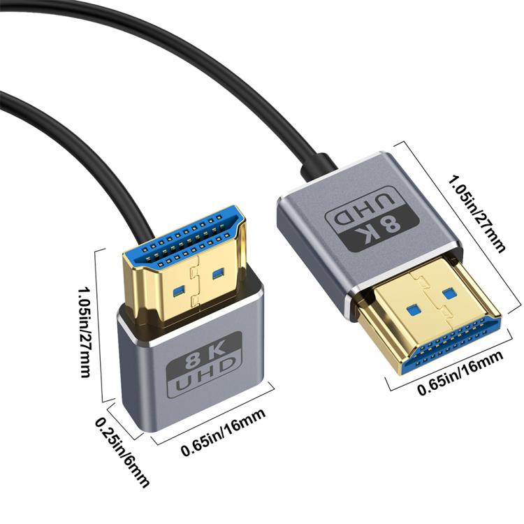 0.7m Coiled Coaxial 8K 48Gbps HDMI 2.1 Cable, Port:Downward Bend - Cable by buy2fix | Online Shopping UK | buy2fix