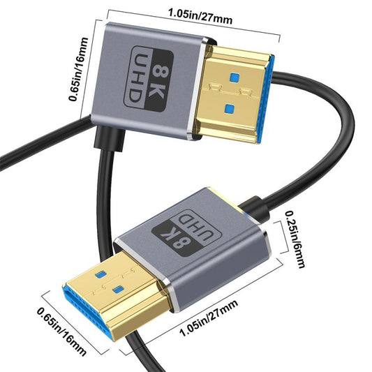 0.7m Coiled Coaxial 8K 48Gbps HDMI 2.1 Cable, Port:Right Bend - Cable by buy2fix | Online Shopping UK | buy2fix