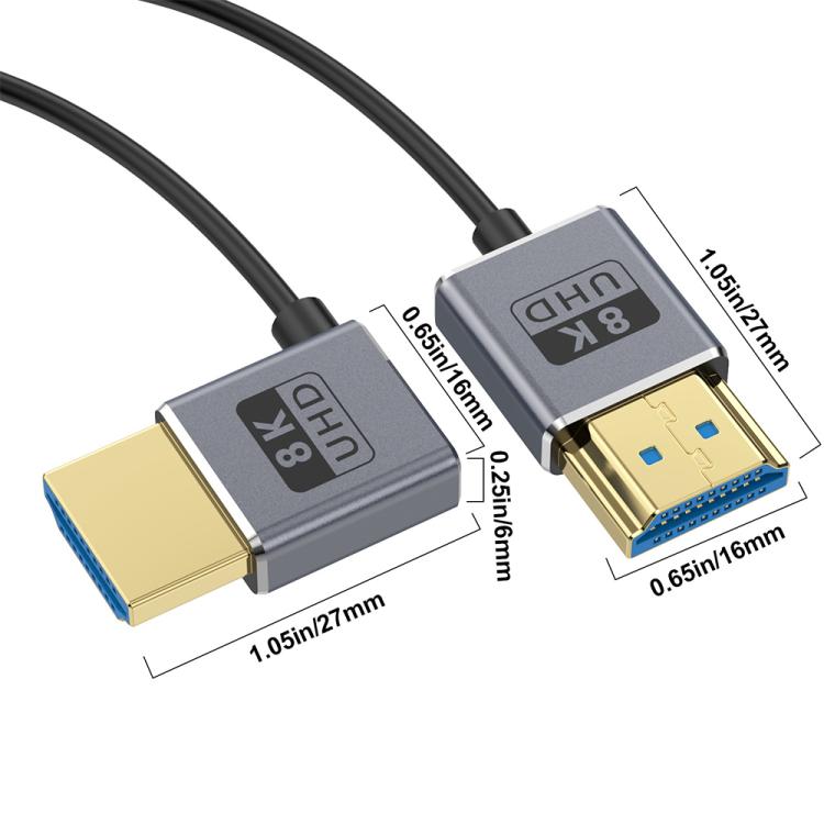0.7m Coiled Coaxial 8K 48Gbps HDMI 2.1 Cable, Port:Left Bend - Cable by buy2fix | Online Shopping UK | buy2fix