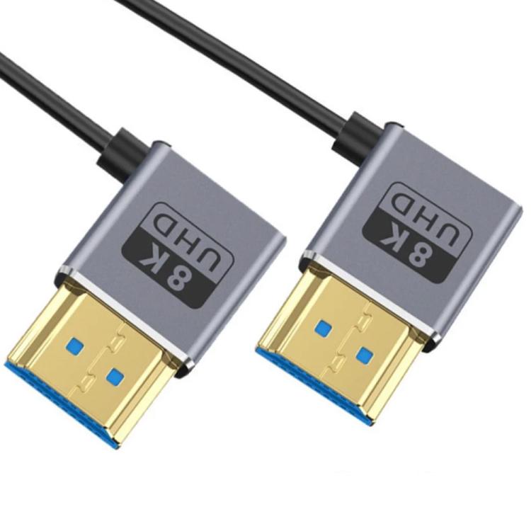 0.7m Coiled Coaxial 8K 48Gbps HDMI 2.1 Cable, Port:Right to Right Elbow - Cable by buy2fix | Online Shopping UK | buy2fix