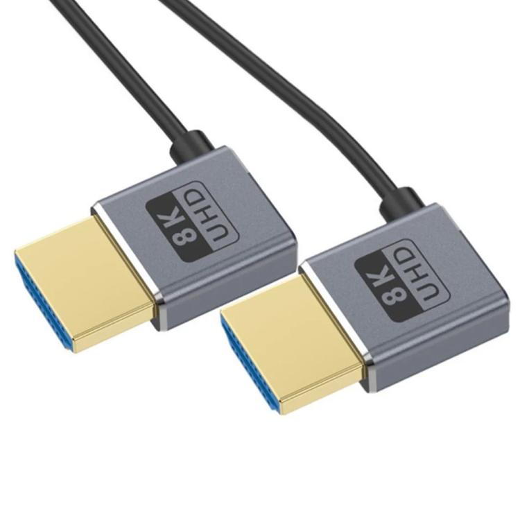 0.7m Coiled Coaxial 8K 48Gbps HDMI 2.1 Cable, Port:Left to Left Elbow - Cable by buy2fix | Online Shopping UK | buy2fix