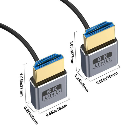 0.7m Coiled Coaxial 8K 48Gbps HDMI 2.1 Cable, Port:Up to Up Elbow - Cable by buy2fix | Online Shopping UK | buy2fix