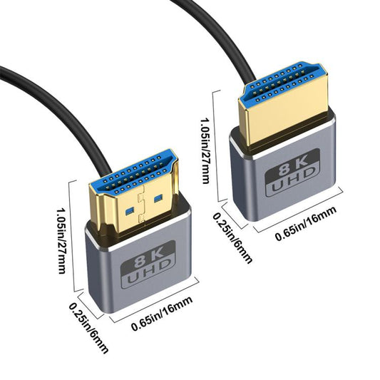 0.7m Coiled Coaxial 8K 48Gbps HDMI 2.1 Cable, Port:Up to Down Elbow - Cable by buy2fix | Online Shopping UK | buy2fix