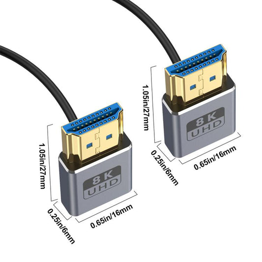 0.7m Coiled Coaxial 8K 48Gbps HDMI 2.1 Cable, Port:Down to Down Elbow - Cable by buy2fix | Online Shopping UK | buy2fix