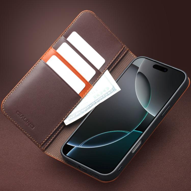 For iPhone 17 Pro QIALINO Classic Gen2 Genuine Leather Phone Case(Brown) - iPhone 17 Pro Cases by QIALINO | Online Shopping UK | buy2fix