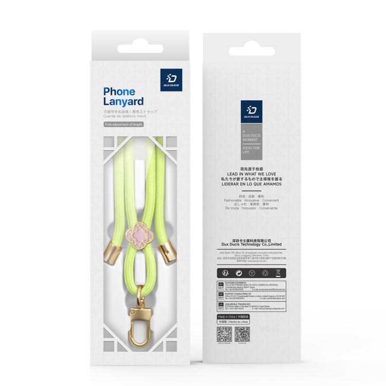 DUX DUCIS Garden Series Begonia Pattern Adjustable Crossbody Phone Lanyard(Green Yellow) - Lanyards & Wrist Straps by DUX DUCIS | Online Shopping UK | buy2fix