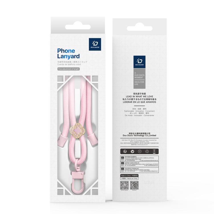 DUX DUCIS Garden Series Begonia Pattern Adjustable Crossbody Phone Lanyard(Light Pink) - Lanyards & Wrist Straps by DUX DUCIS | Online Shopping UK | buy2fix