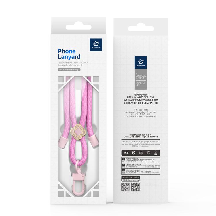 DUX DUCIS Garden Series Begonia Pattern Adjustable Crossbody Phone Lanyard(Pink) - Lanyards & Wrist Straps by DUX DUCIS | Online Shopping UK | buy2fix