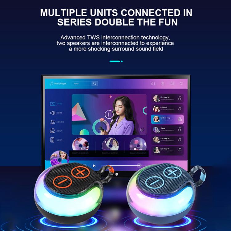 Portable Outdoor RGB Light Bluetooth Speaker Desktop Subwoofer(Blue) - Desktop Speaker by buy2fix | Online Shopping UK | buy2fix