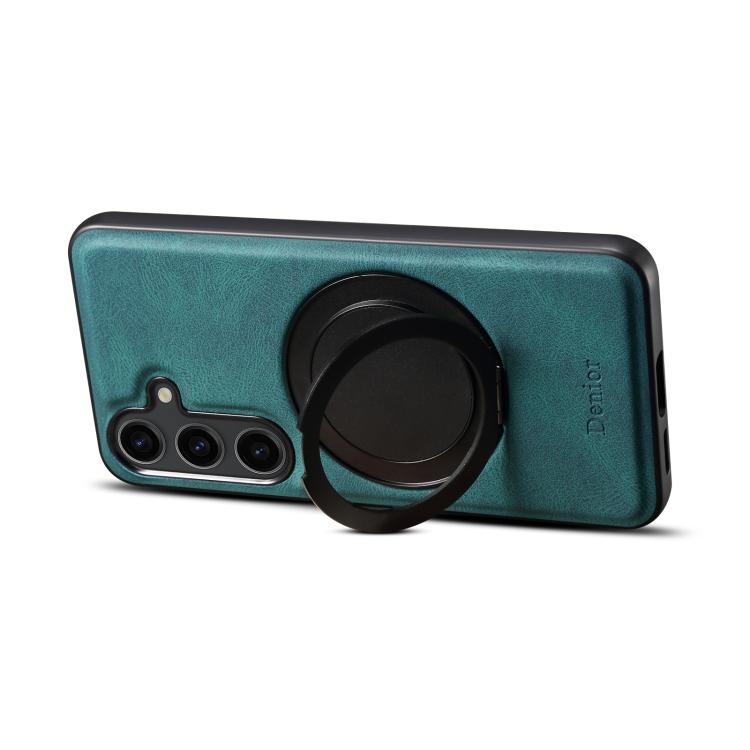 For Samsung Galaxy S25 5G Denior A14 Skin Feel Rotating Holder MagSafe Phone Case(Blue) - Galaxy S25 5G Cases by Denior | Online Shopping UK | buy2fix
