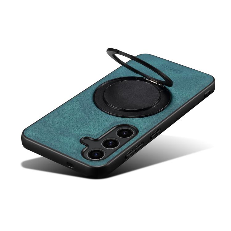 For Samsung Galaxy S25 5G Denior A14 Skin Feel Rotating Holder MagSafe Phone Case(Blue) - Galaxy S25 5G Cases by Denior | Online Shopping UK | buy2fix