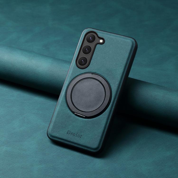 For Samsung Galaxy S23 5G Denior A14 Skin Feel Rotating Holder MagSafe Phone Case(Blue) - Galaxy S23 5G Cases by Denior | Online Shopping UK | buy2fix