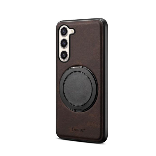 For Samsung Galaxy S23+ 5G Denior A14 Skin Feel Rotating Holder MagSafe Phone Case(Brown) - Galaxy S23+ 5G Cases by Denior | Online Shopping UK | buy2fix