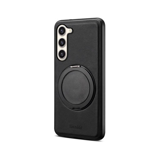 For Samsung Galaxy S23+ 5G Denior A14 Skin Feel Rotating Holder MagSafe Phone Case(Black) - Galaxy S23+ 5G Cases by Denior | Online Shopping UK | buy2fix