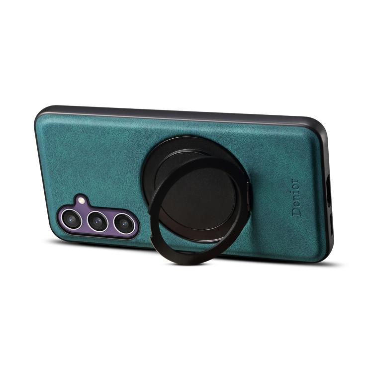 For Samsung Galaxy S24 5G Denior A14 Skin Feel Rotating Holder MagSafe Phone Case(Blue) - Galaxy S24 5G Cases by Denior | Online Shopping UK | buy2fix