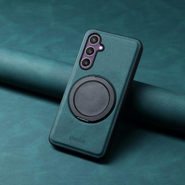 For Samsung Galaxy S24 5G Denior A14 Skin Feel Rotating Holder MagSafe Phone Case(Blue) - Galaxy S24 5G Cases by Denior | Online Shopping UK | buy2fix