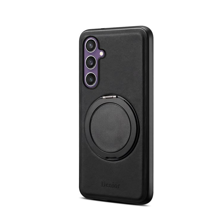 For Samsung Galaxy S24 5G Denior A14 Skin Feel Rotating Holder MagSafe Phone Case(Black) - Galaxy S24 5G Cases by Denior | Online Shopping UK | buy2fix