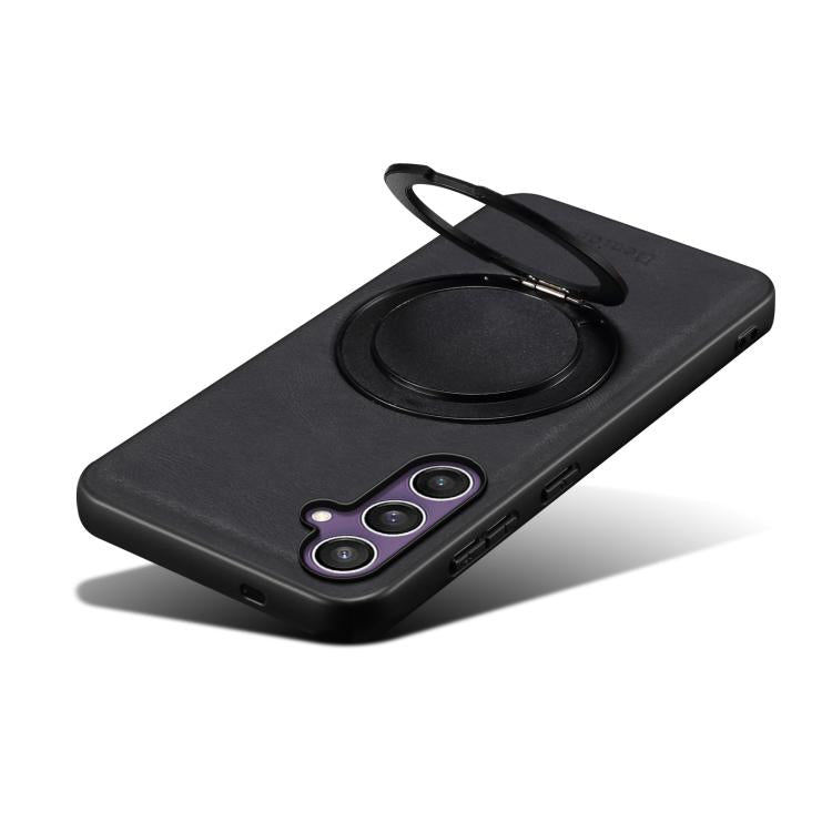 For Samsung Galaxy S24 5G Denior A14 Skin Feel Rotating Holder MagSafe Phone Case(Black) - Galaxy S24 5G Cases by Denior | Online Shopping UK | buy2fix