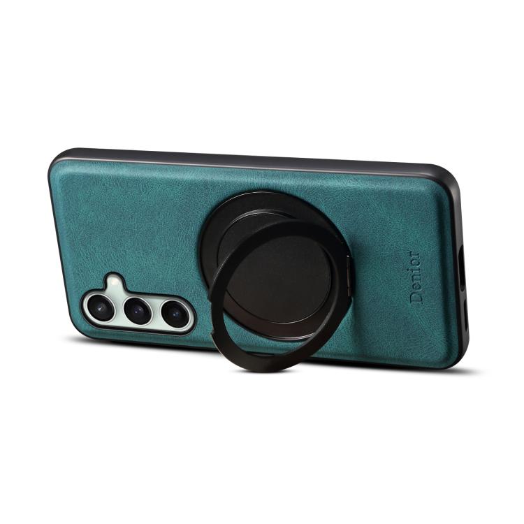 For Samsung Galaxy S24 FE 5G Denior A14 Skin Feel Rotating Holder MagSafe Phone Case(Blue) - Galaxy S24 FE 5G Cases by Denior | Online Shopping UK | buy2fix