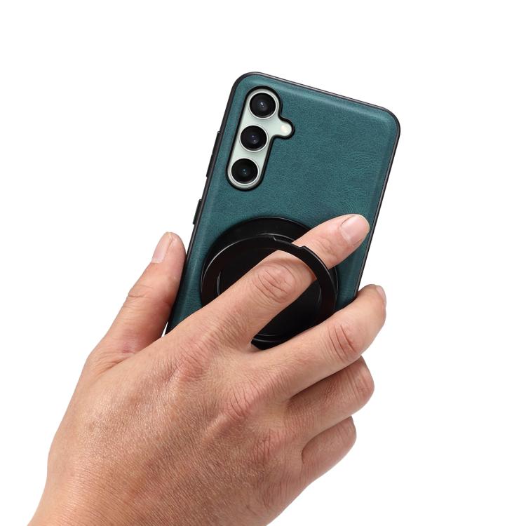 For Samsung Galaxy S24 FE 5G Denior A14 Skin Feel Rotating Holder MagSafe Phone Case(Blue) - Galaxy S24 FE 5G Cases by Denior | Online Shopping UK | buy2fix