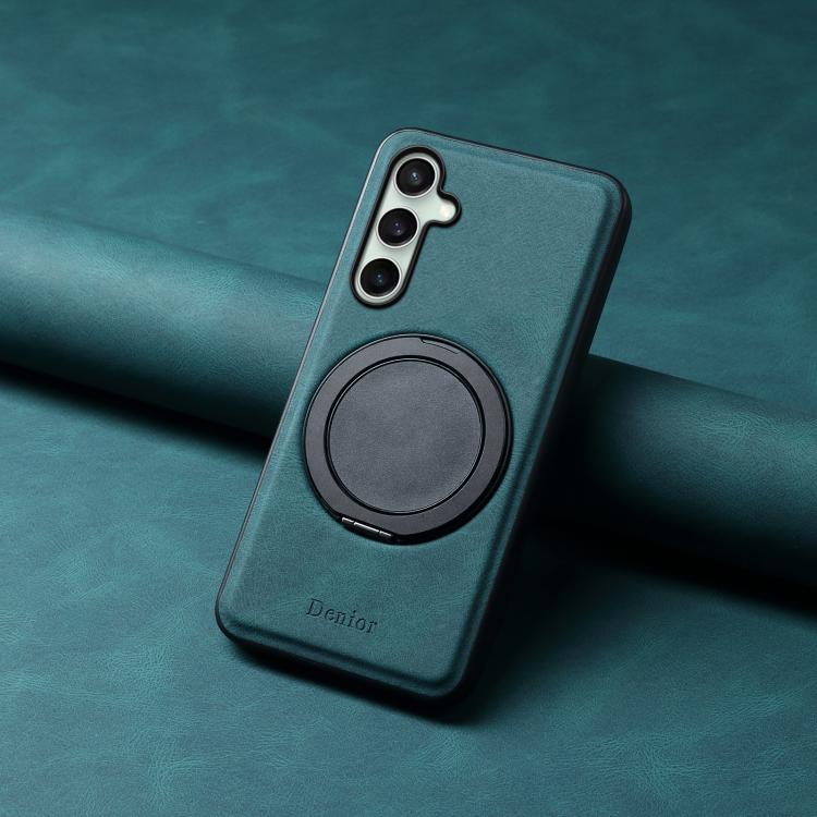 For Samsung Galaxy S24 FE 5G Denior A14 Skin Feel Rotating Holder MagSafe Phone Case(Blue) - Galaxy S24 FE 5G Cases by Denior | Online Shopping UK | buy2fix