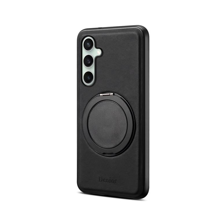 For Samsung Galaxy S24 FE 5G Denior A14 Skin Feel Rotating Holder MagSafe Phone Case(Black) - Galaxy S24 FE 5G Cases by Denior | Online Shopping UK | buy2fix