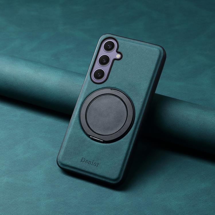 For Samsung Galaxy S24+ 5G Denior A14 Skin Feel Rotating Holder MagSafe Phone Case(Blue) - Galaxy S24+ 5G Cases by Denior | Online Shopping UK | buy2fix