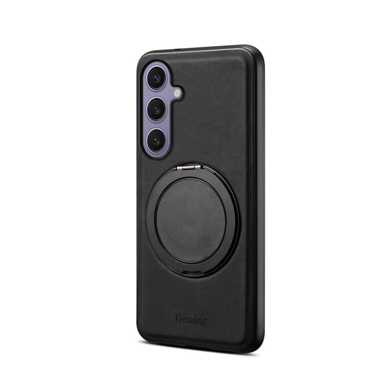 For Samsung Galaxy S24+ 5G Denior A14 Skin Feel Rotating Holder MagSafe Phone Case(Black) - Galaxy S24+ 5G Cases by Denior | Online Shopping UK | buy2fix